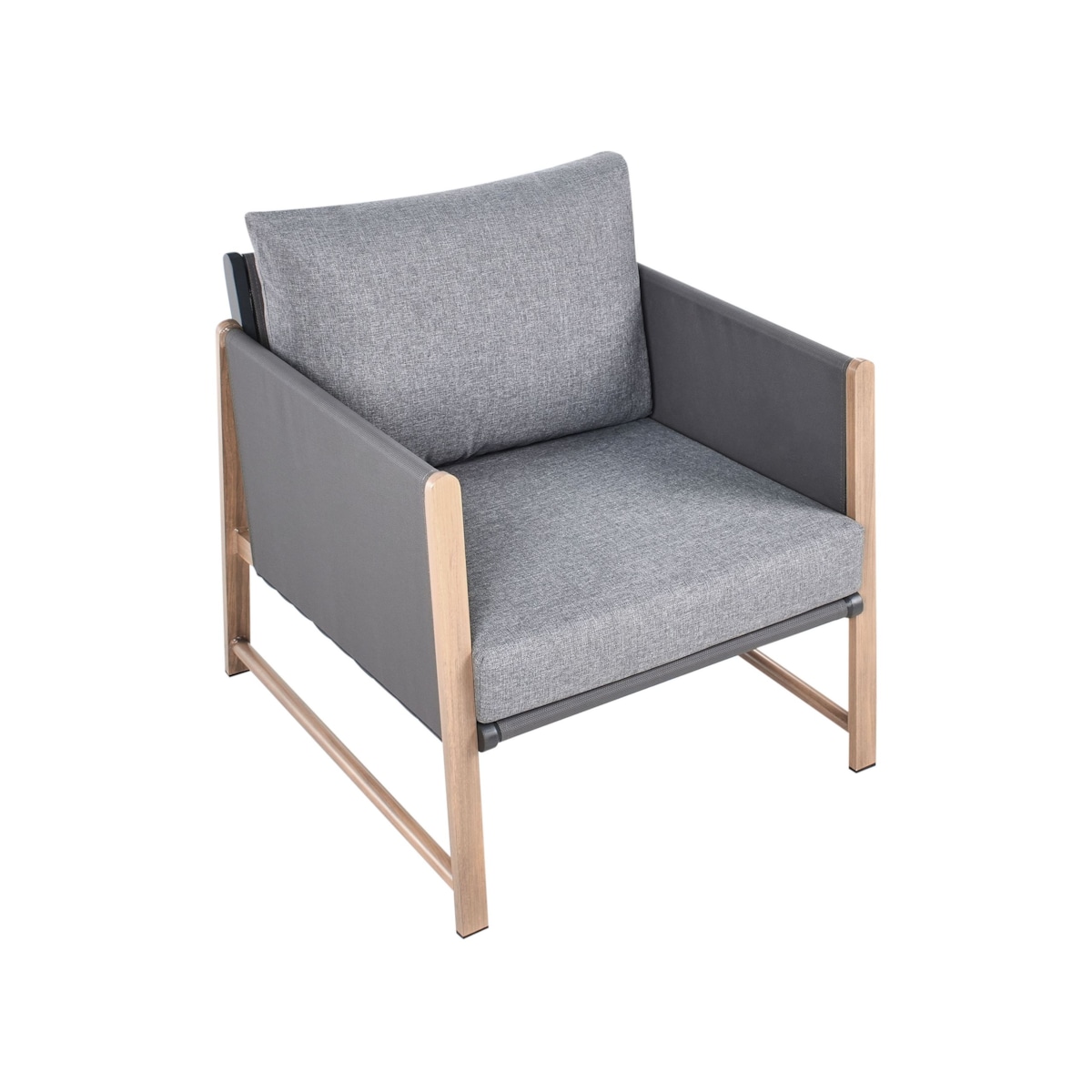 Zestaw ogrodowy ze stolikiem i otomaną dla 5 osób NOLA Metal Szary