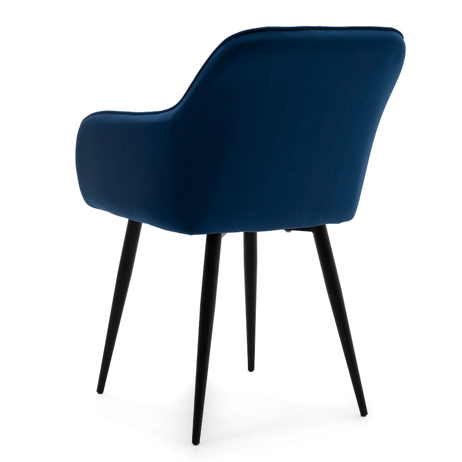 Krzesło tapicerowane welurowe LAGO velvet aksamit granatowe
