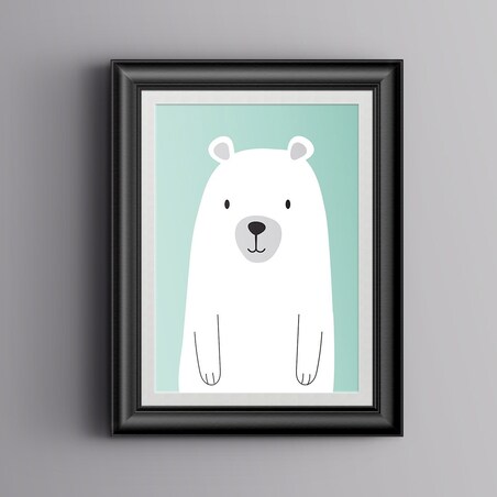 Plakat dla dzieci Miś miętowy 40x50