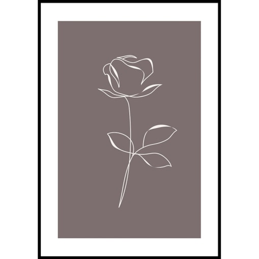 plakat line art róża 2 21x30 cm