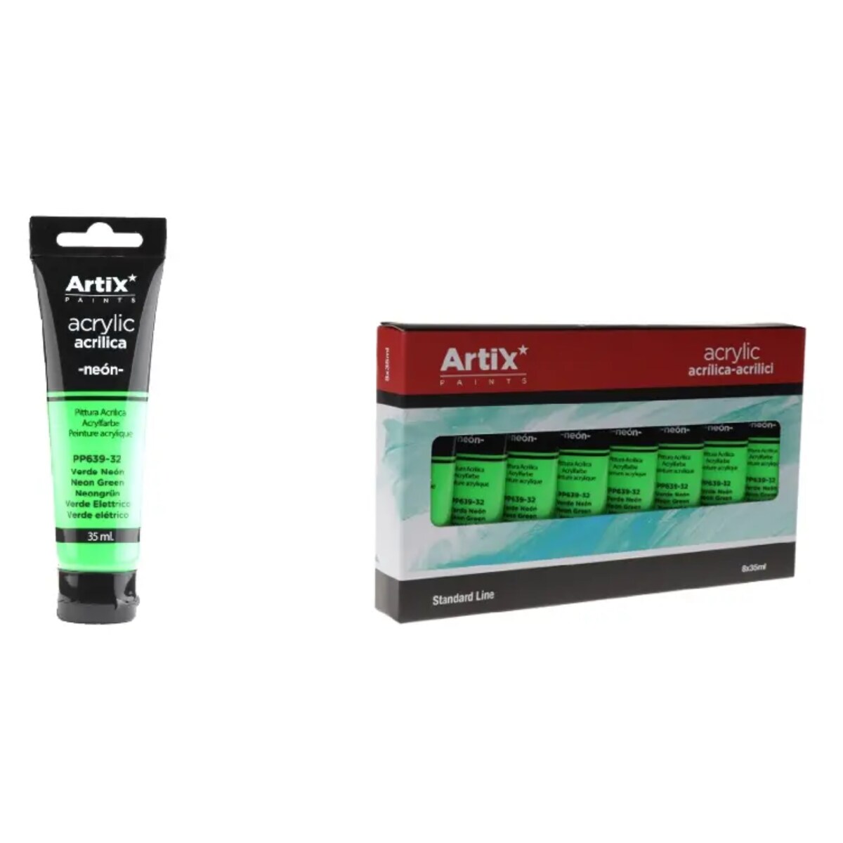 farba akrylowa neon green artix pp639-32, 35 ml