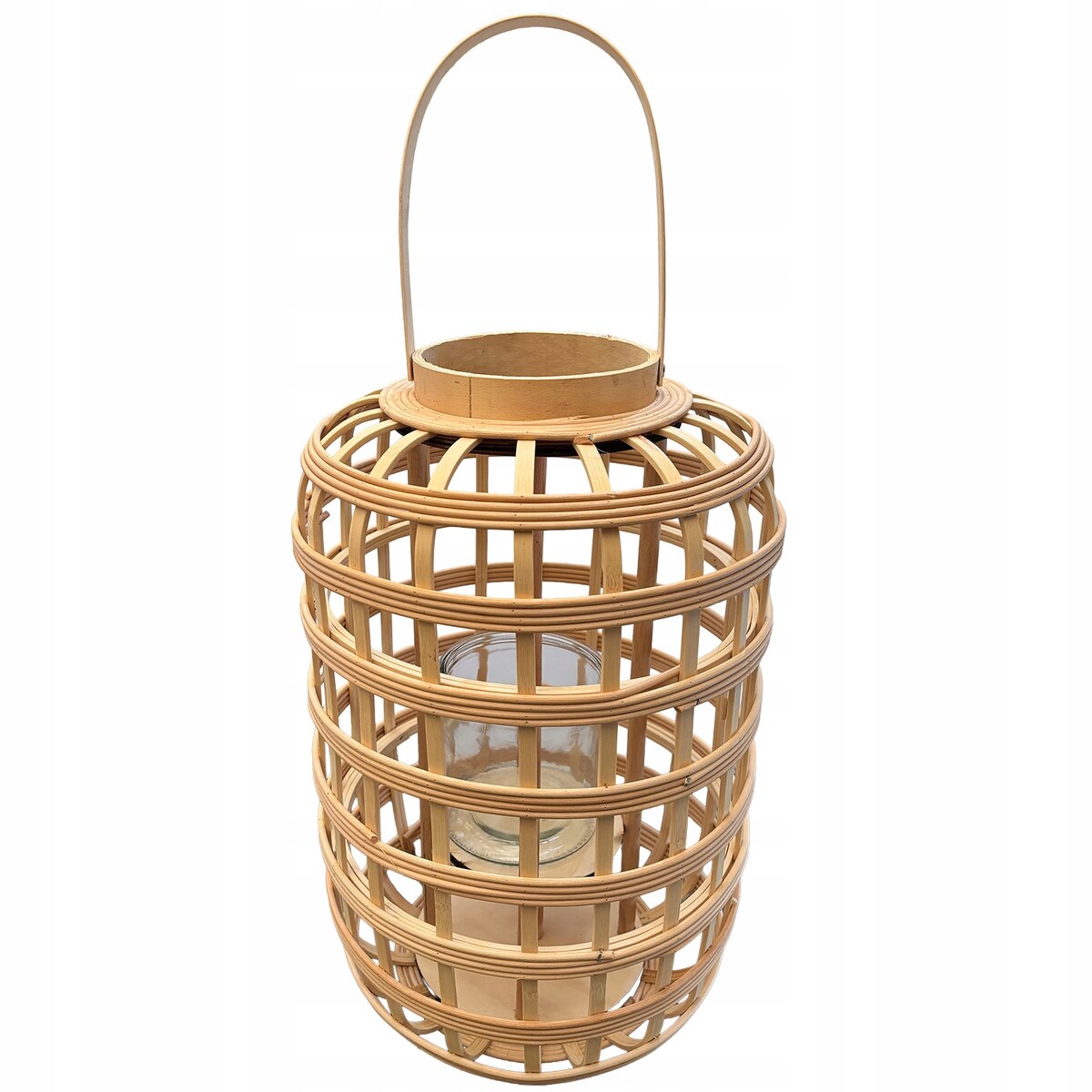 LAMPION LATARNIA DREWNIANA na balkon taras do domu salonu boho duża 46cm