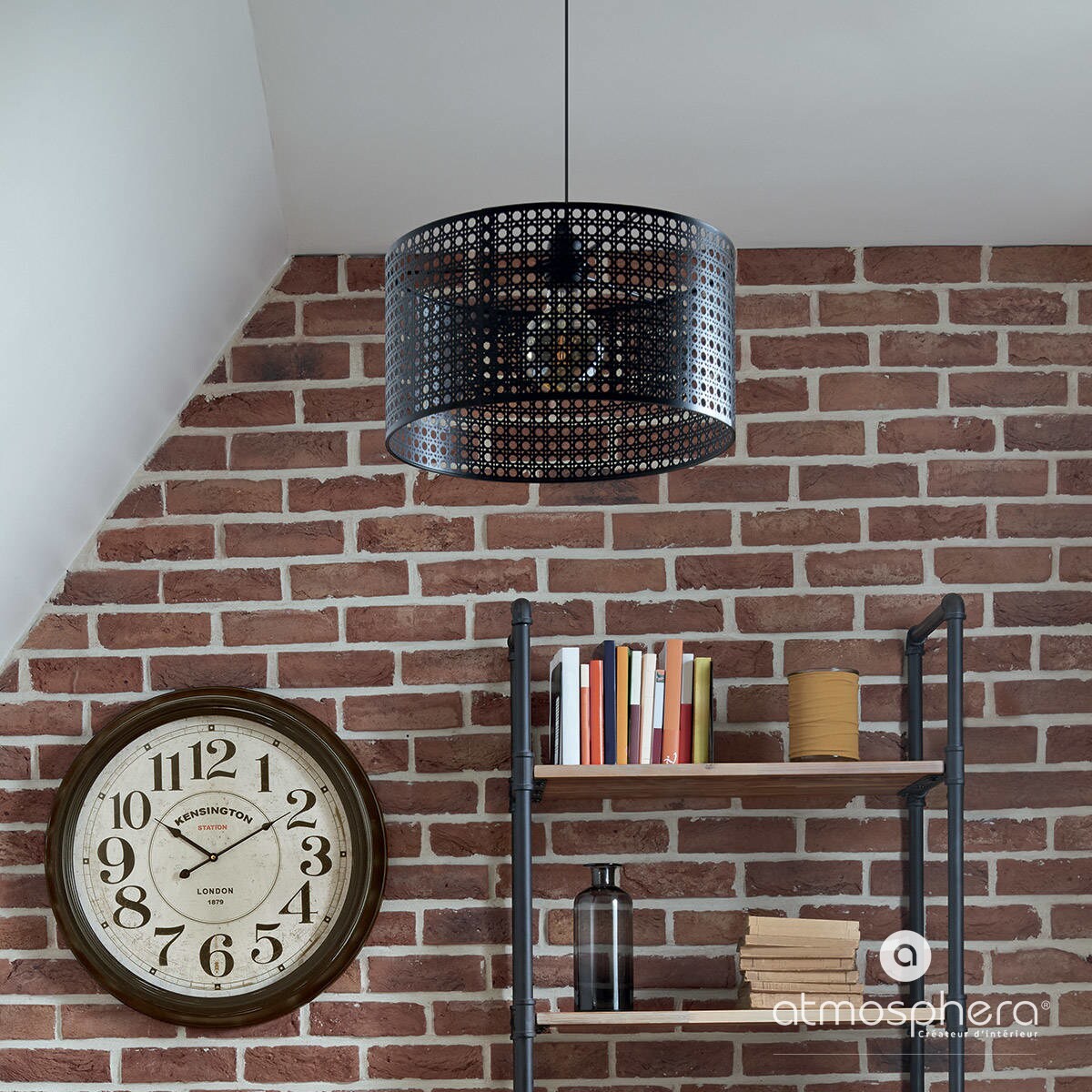 Lampa wisząca KATEL, plecionka wiedeńska, Ø 38 cm