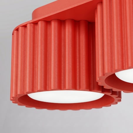 Plafon AURA 3 czerwony Gx53