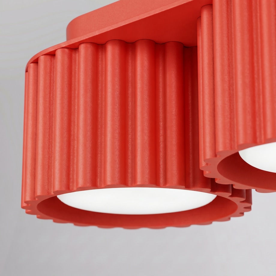 Plafon AURA 3 czerwony Gx53