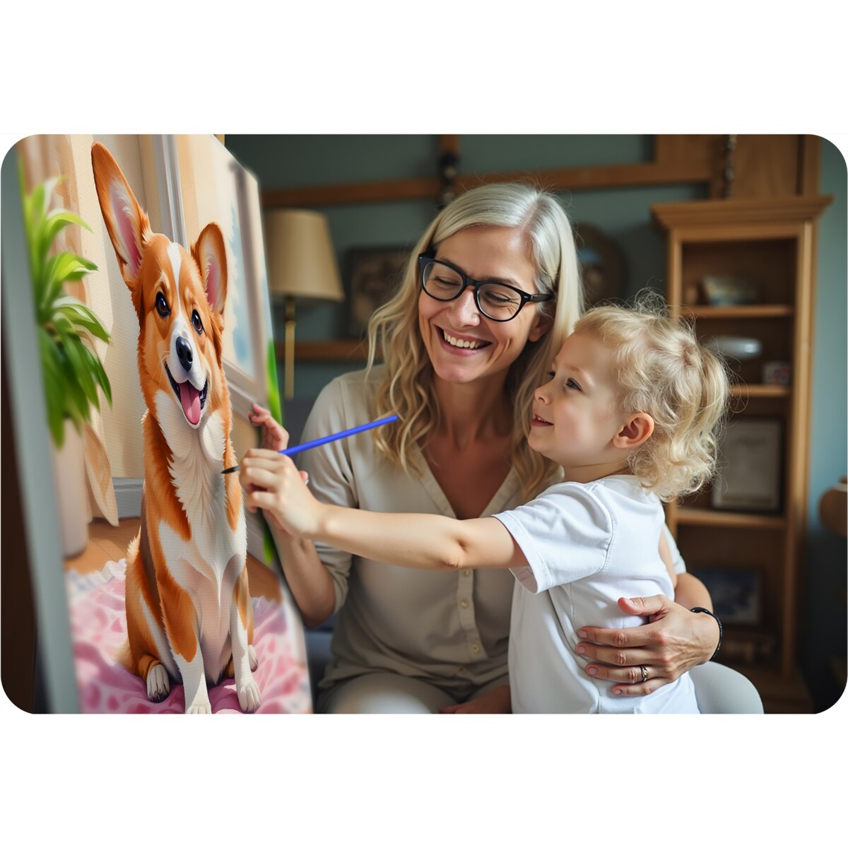 Malowanie po numerach obraz z ramą 40x50 Pies Massido