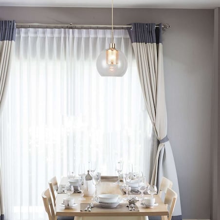 Modernistyczna LAMPA wisząca PHILANA 6495 Rabalux szklana OPRAWA ażurowa ZWIS kula ball złoty przezroczysty