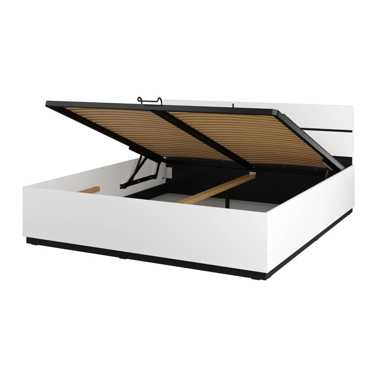 Łóżko CROSS 180x200 białe/czarne z pojemnikiem