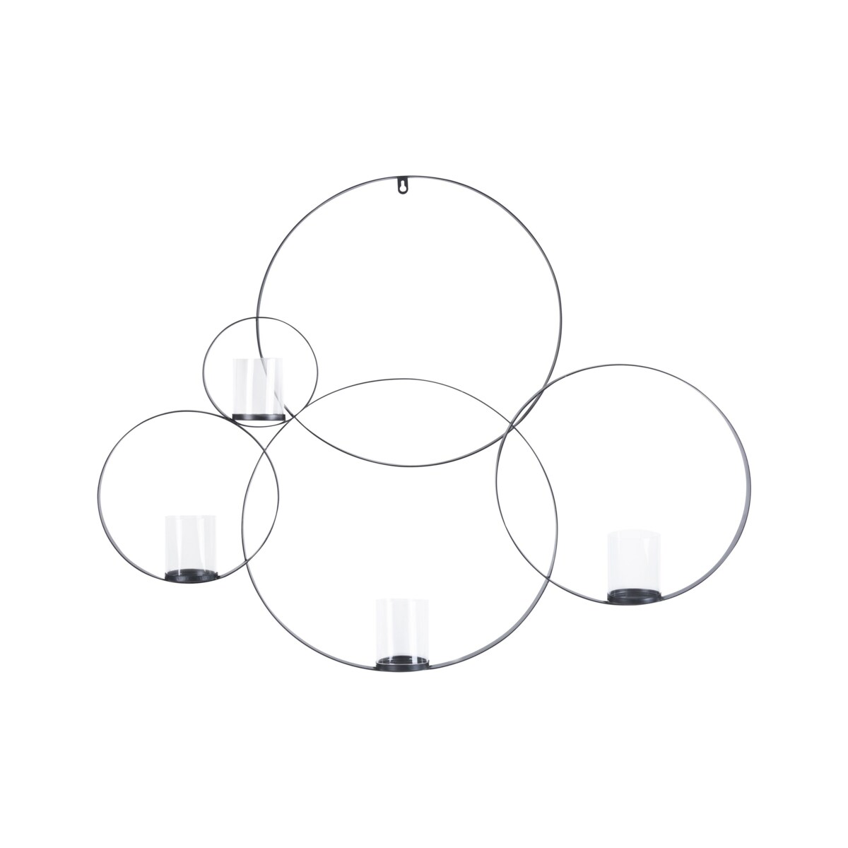 Świecznik ścienny metalowy 80 cm czarny BURU