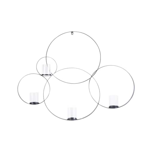 Świecznik ścienny metalowy 80 cm czarny BURU