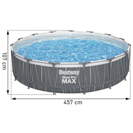 Basen ogrodowy stelażowy 457x107 cm Bestway zestaw 13w1