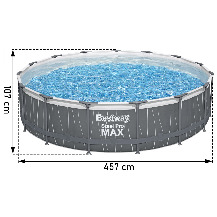 Basen ogrodowy stelażowy 457x107 cm Bestway zestaw 13w1