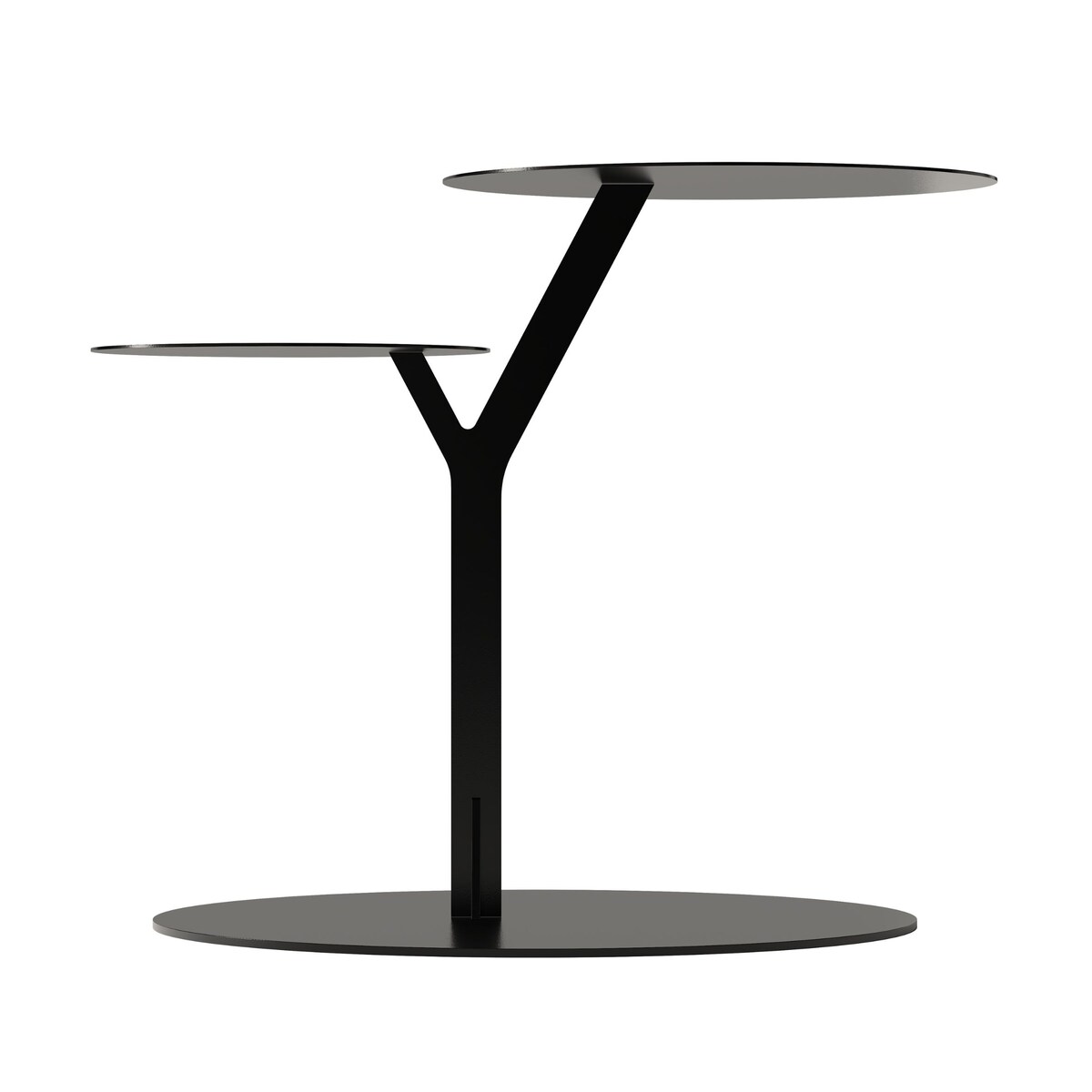 Stolik metalowy dwa blaty, kolor czarny