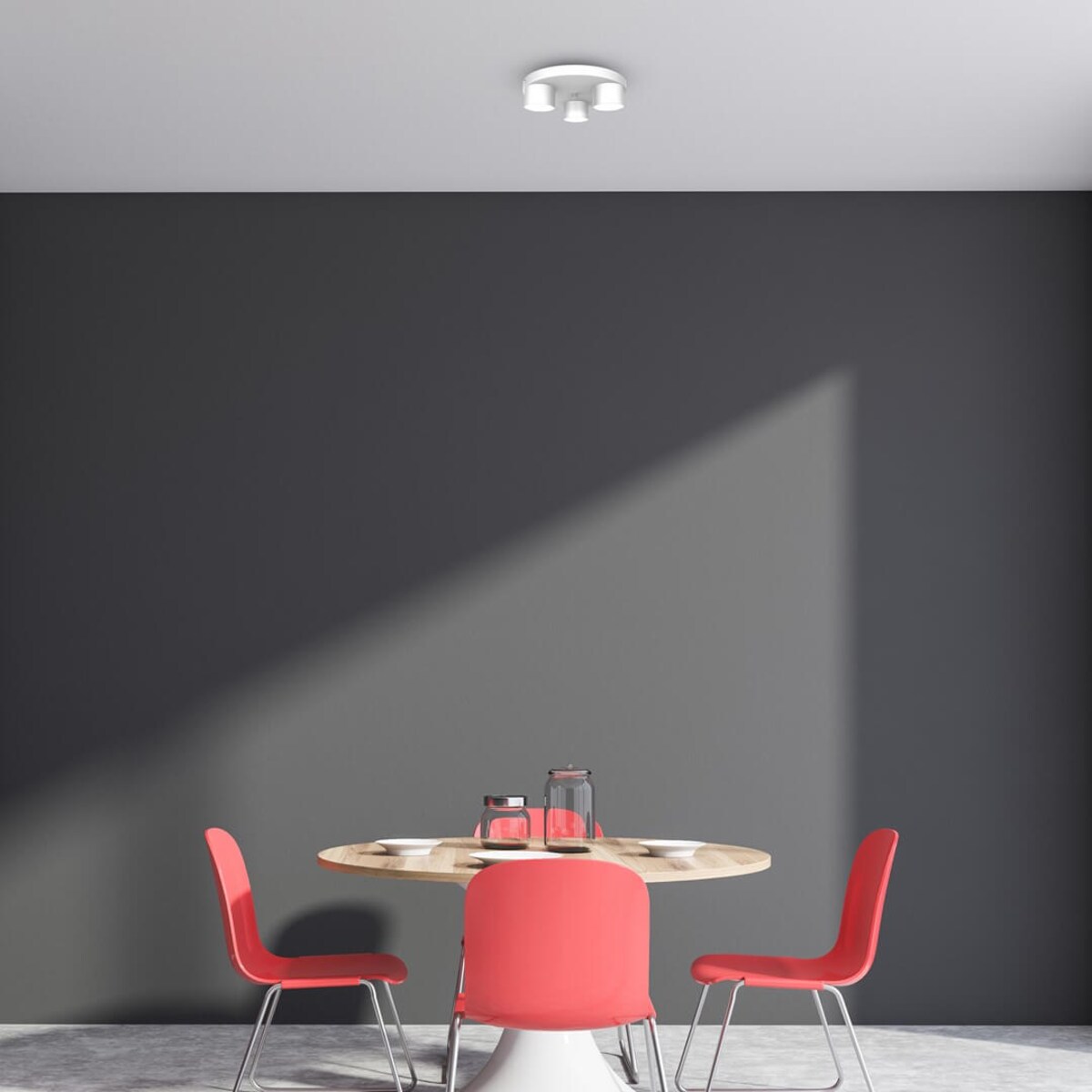 Biała lampa sufitowa Dixie minimalistyczna do gabinetu