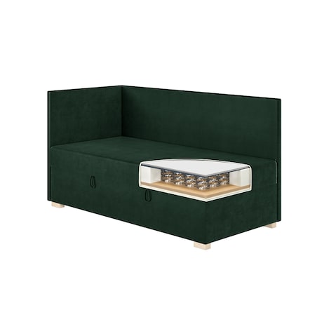 Mesonica Łóżko Flexi, zielone, 90x200, Lewostronne