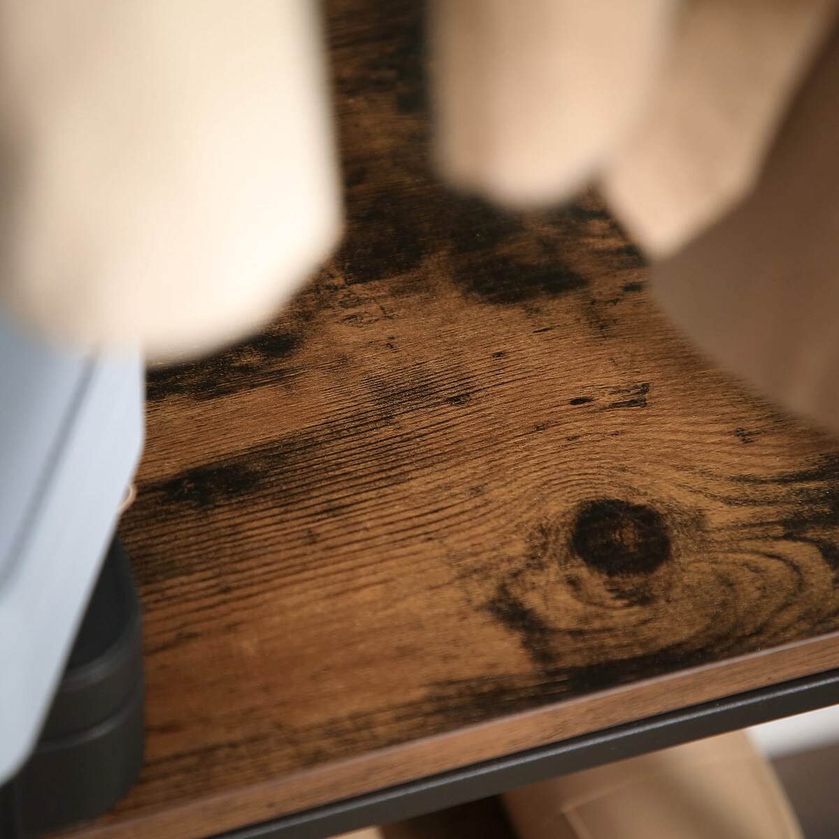 Wieszak Stojak Na Ubrania 58X28X181 Cm Czarny, Rustykalny Brąz