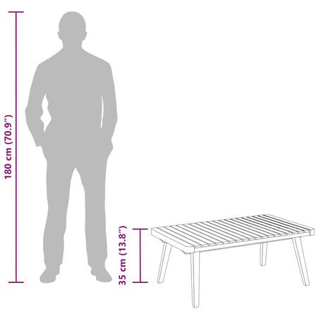 vidaXL Ogrodowy stolik kawowy, 90x55x35 cm, lite drewno akacjowe
