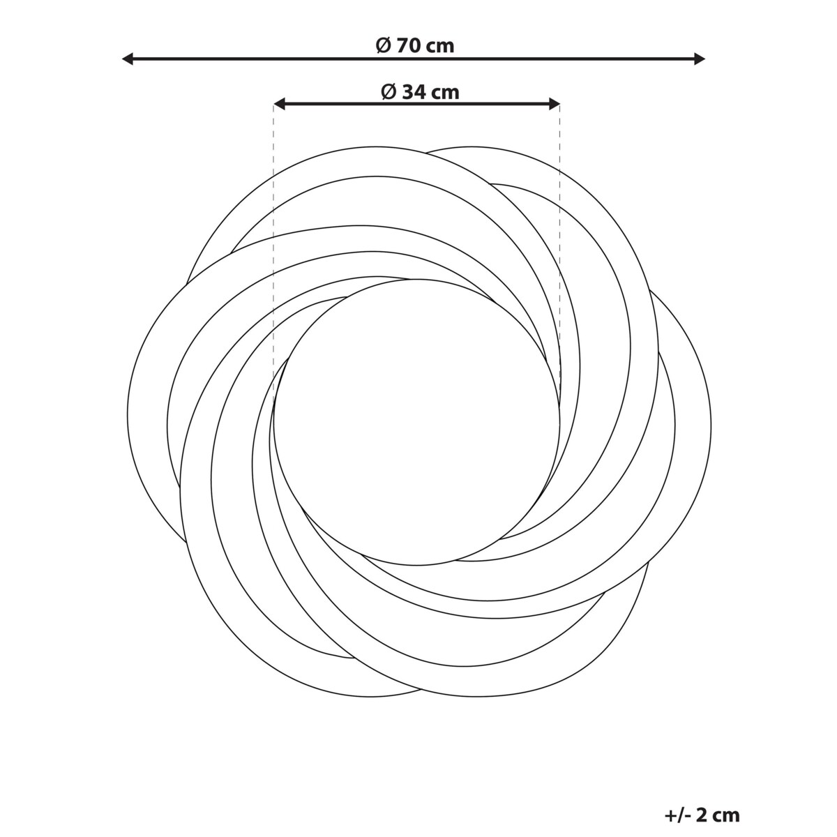 Lustro ścienne ⌀ 70 cm srebrne TREBAN