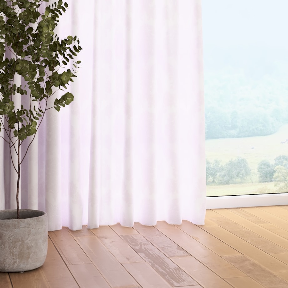 Zasłona na taśmie marszczącej 1 szt. 130x260 liście akantu na białym tle