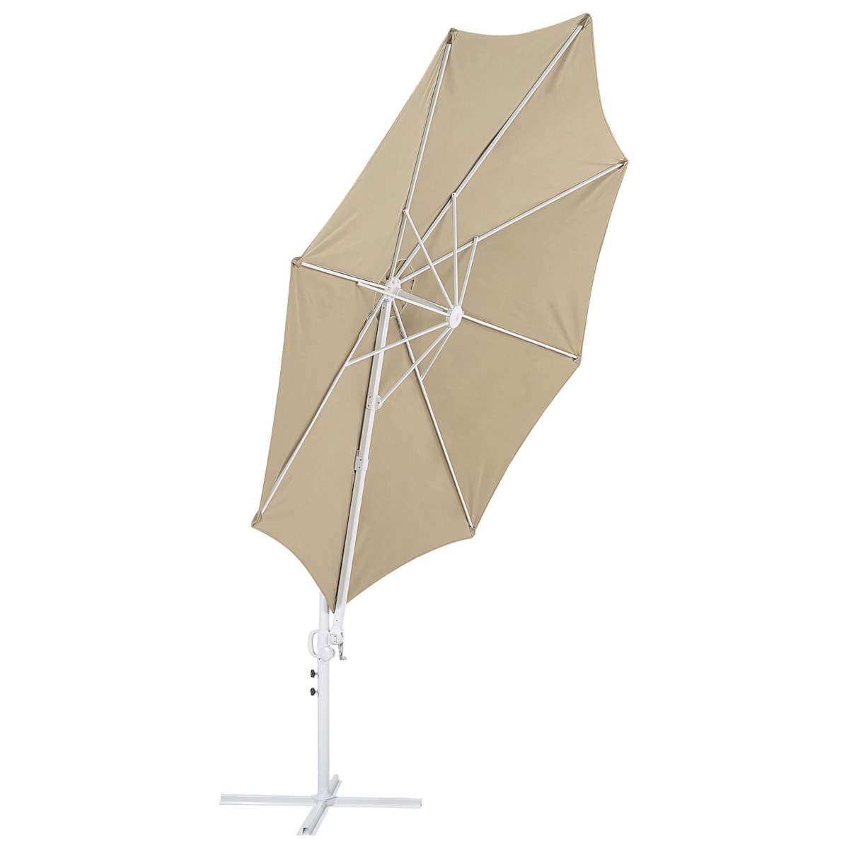 Parasol ogrodowy ⌀ 295 cm szarobeżowy z białym SAVONA II