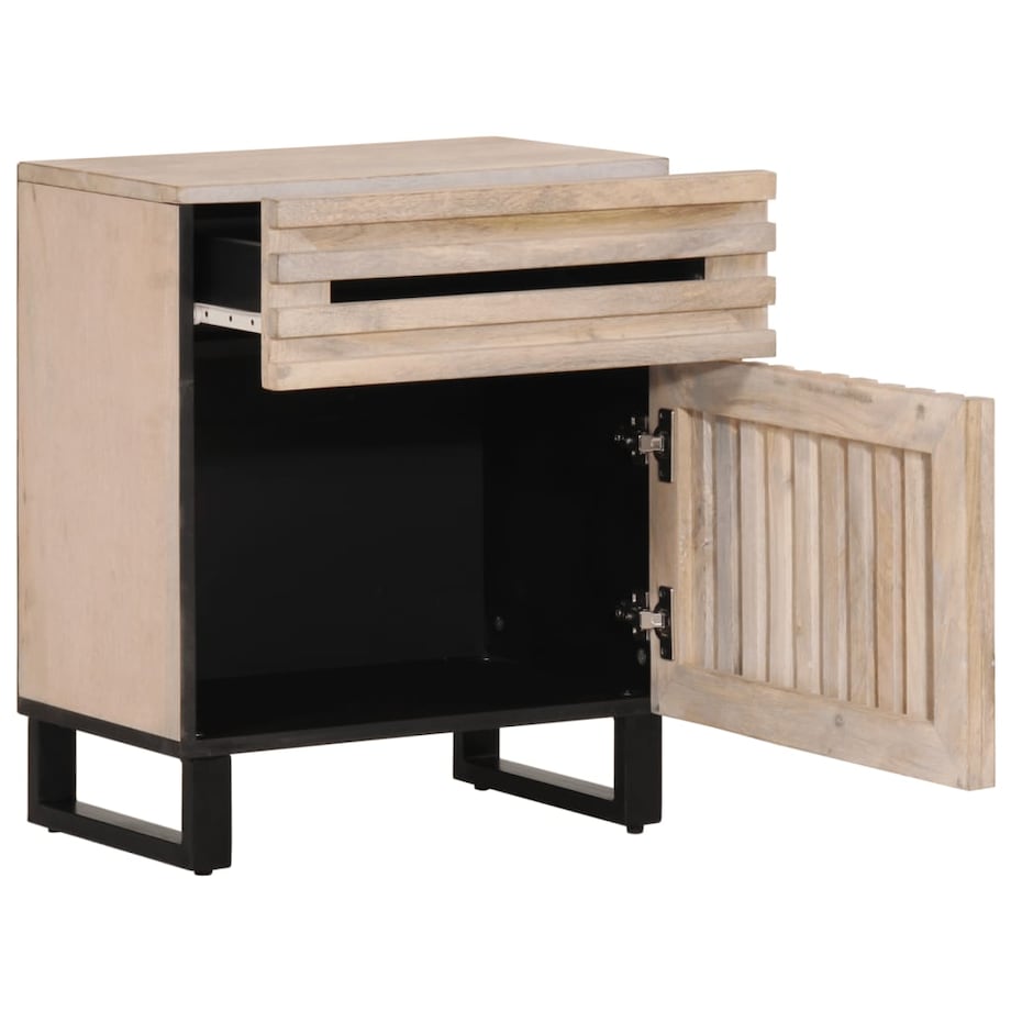 vidaXL Szafka nocna, biała, 50x34x60 cm, lite drewno mango