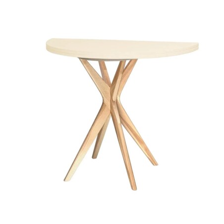 Stół półokrągły CUTTI 100x100 rozkładany kremowy/jesion