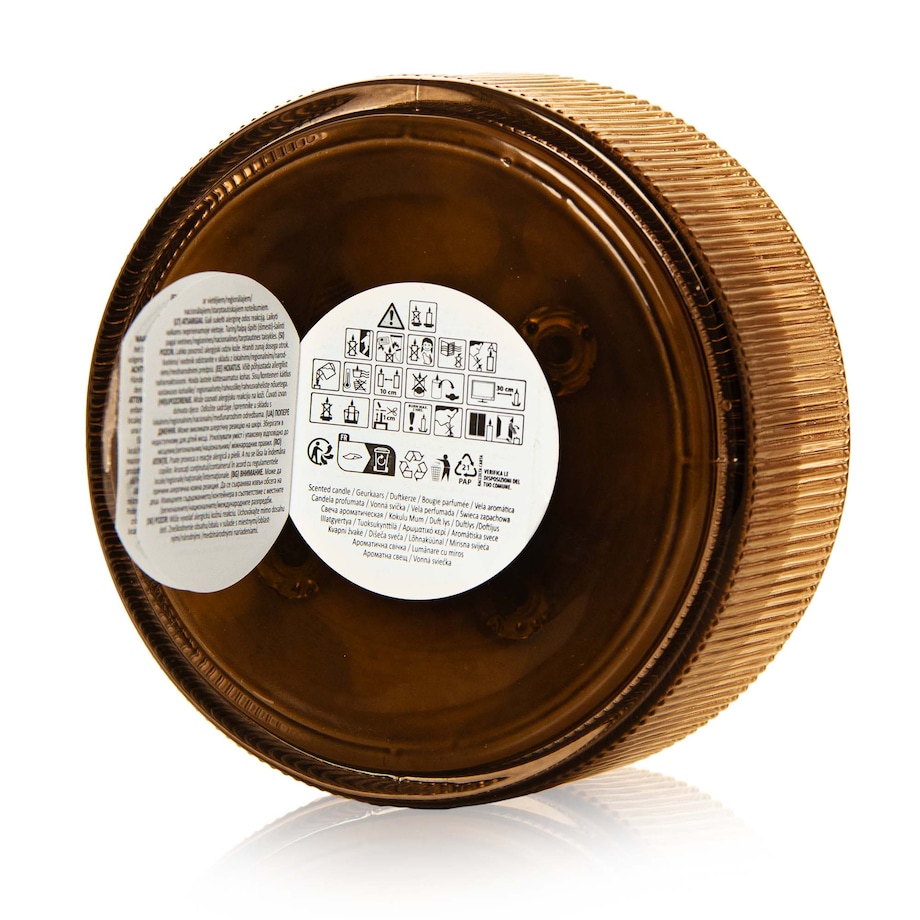 Świeca Zapachowa Świeczka Amber Wood Świąteczna 13 Cm Okrągła Dekoracja Szklana