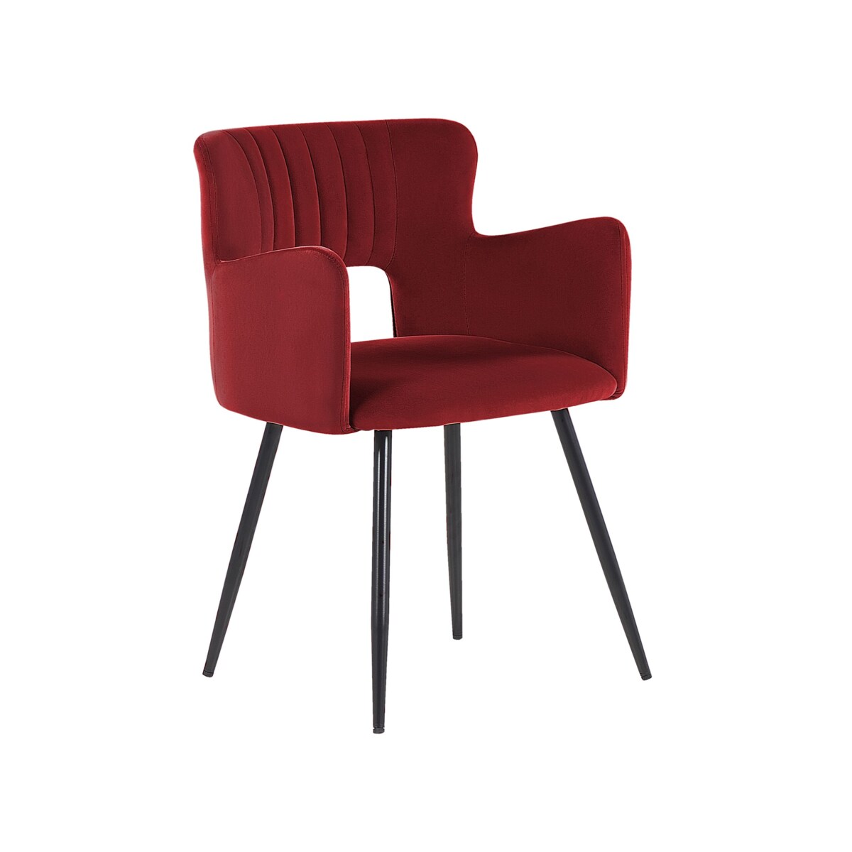 2 krzesła do jadalni welurowe ciemnoczerwone SANILAC