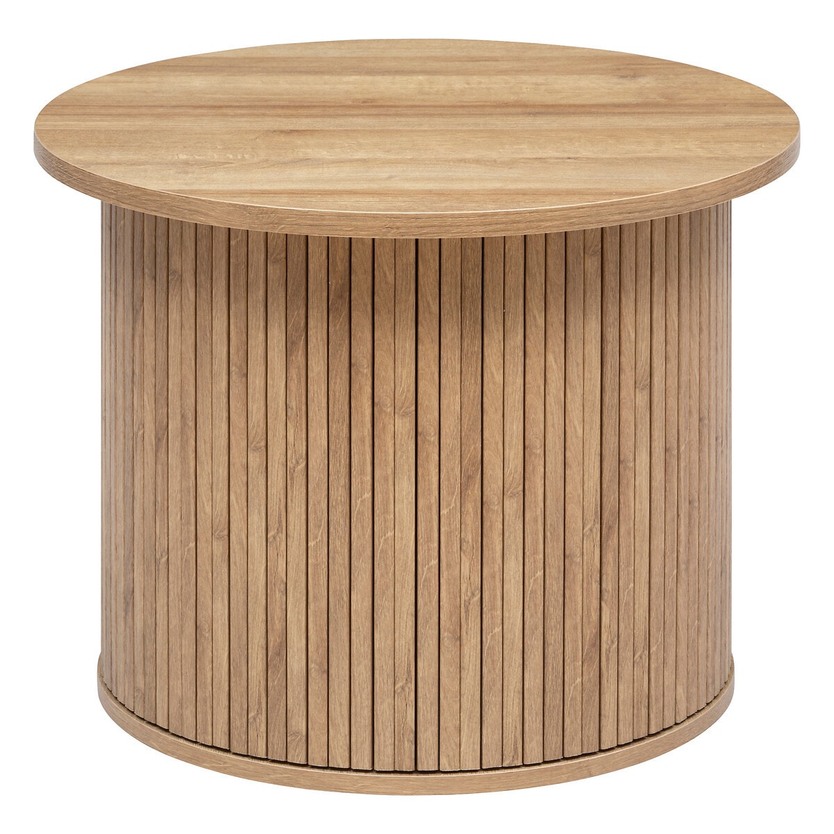Okrągły stolik kawowy szpula COLVA, Ø 60 cm, kolor brązowy, MDF