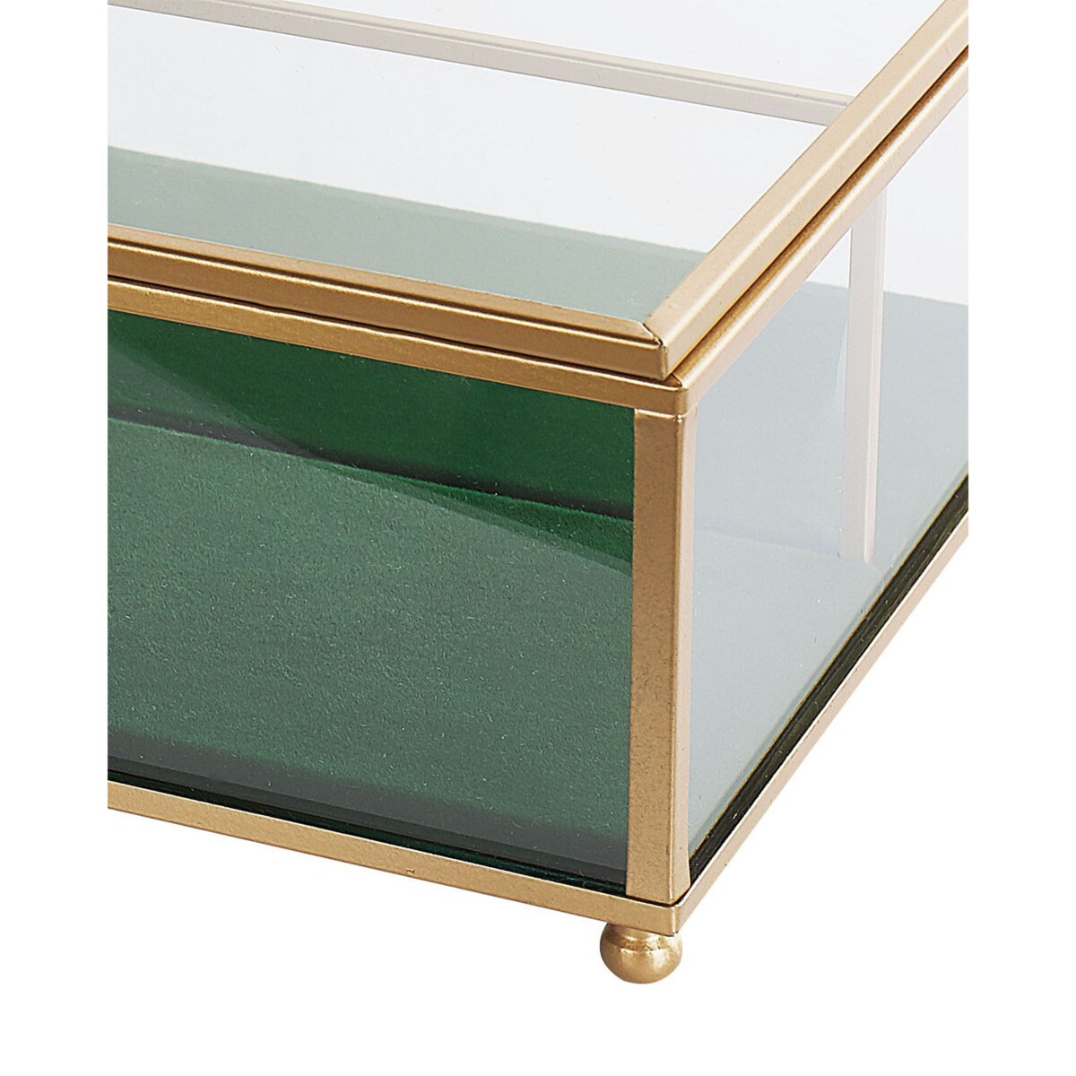 Szkatułka na biżuterię szklana złota SAINTES