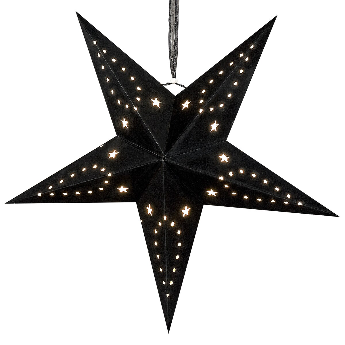 Zestaw 2 dekoracji wiszących LED MOTTI Gwiazda 45 cm Czarny