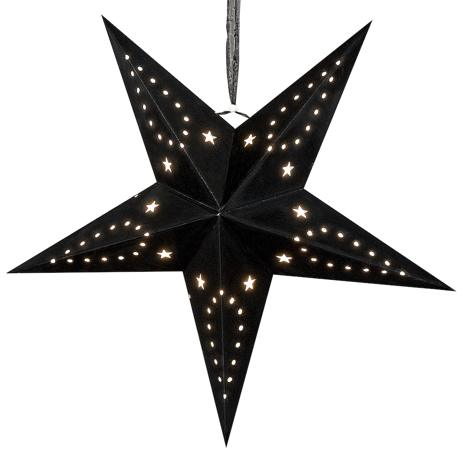 Zestaw 2 dekoracji wiszących LED MOTTI Gwiazda 45 cm Czarny