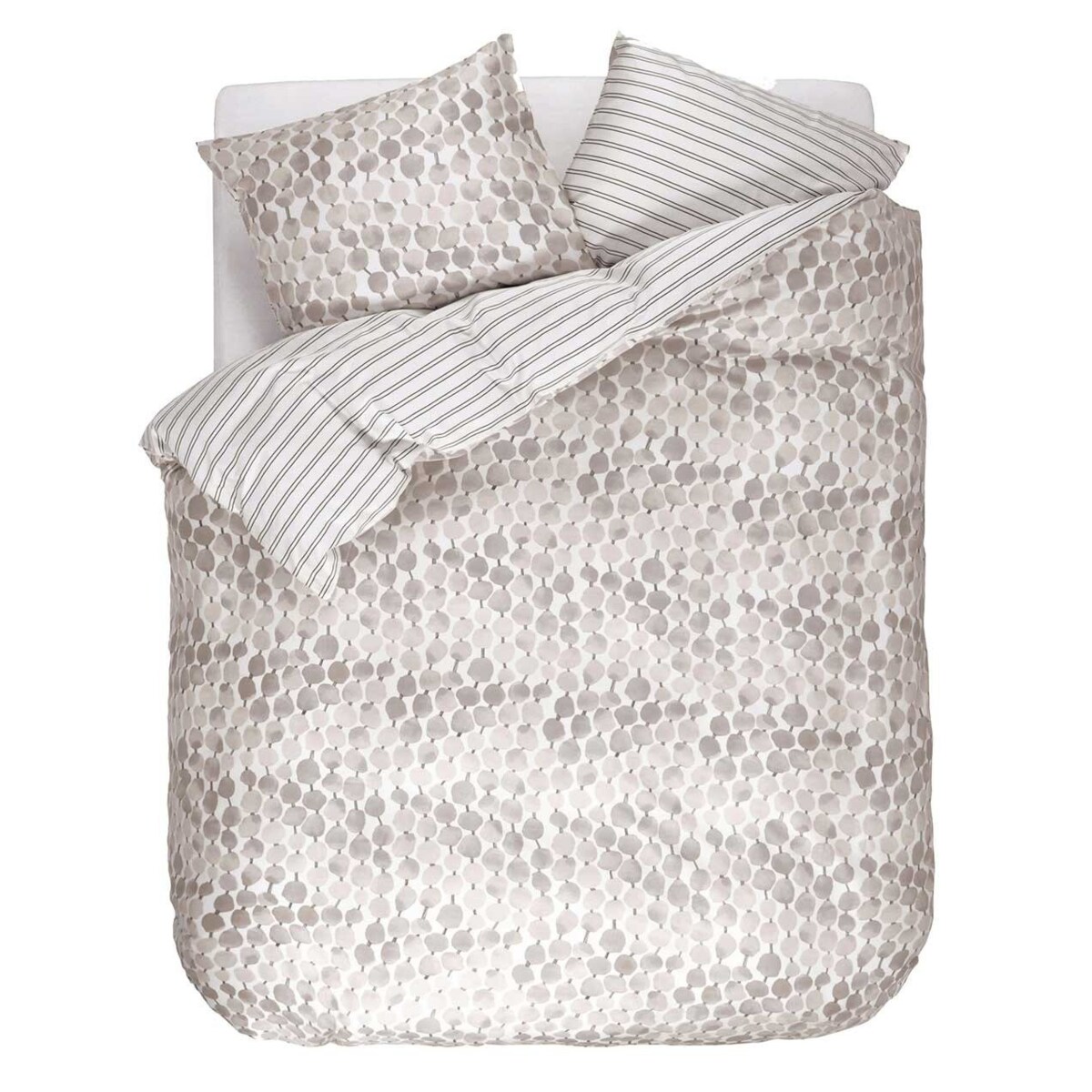 Elegancki komplet pościeli z bawełny satynowej w nowoczesne wzory w kolorze szarym, poszewka ozdobna, pościel Esprit, 200 x 220 cm