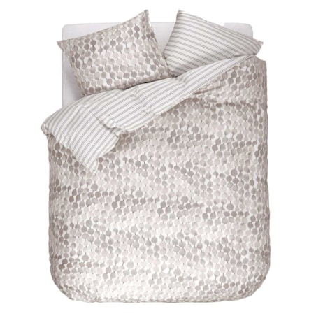 Elegancki komplet pościeli z bawełny satynowej w nowoczesne wzory w kolorze szarym, poszewka ozdobna, pościel Esprit, 200 x 220 cm