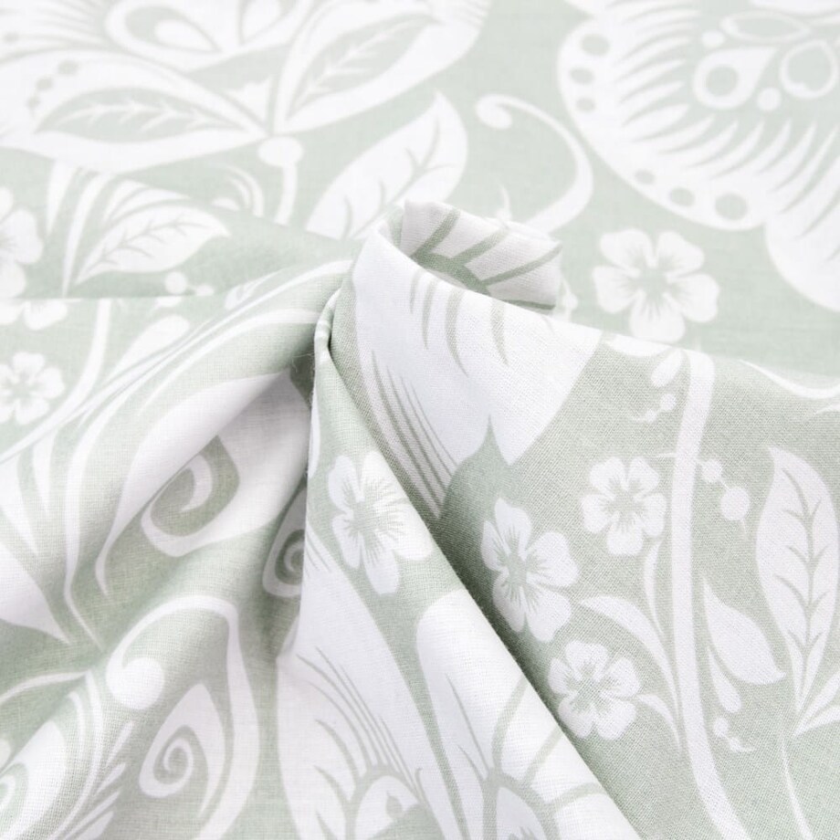 Pościel bawełniana 200x220 Cottonlove Exclusive Calina niebieska i białe kwiaty