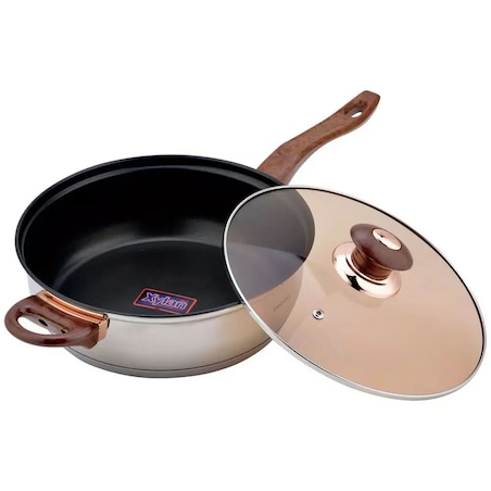 Zestaw garnków stalowych 12 ele. garnki indukcja komplet Jumbo Rosegold KINGHOFF