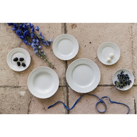 Zestaw talerzy dla 6 osób 18 el. Rococo Maria białe 0001