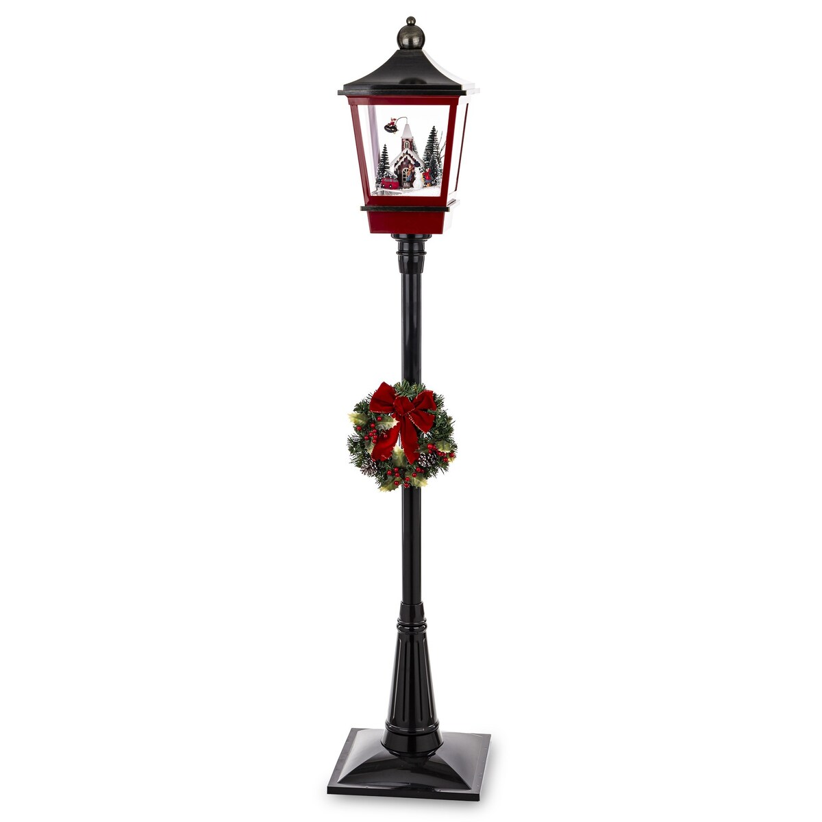 Latarnia świąteczna LED 186x38x38 cm MAYAK-2 czarna z pozytywką