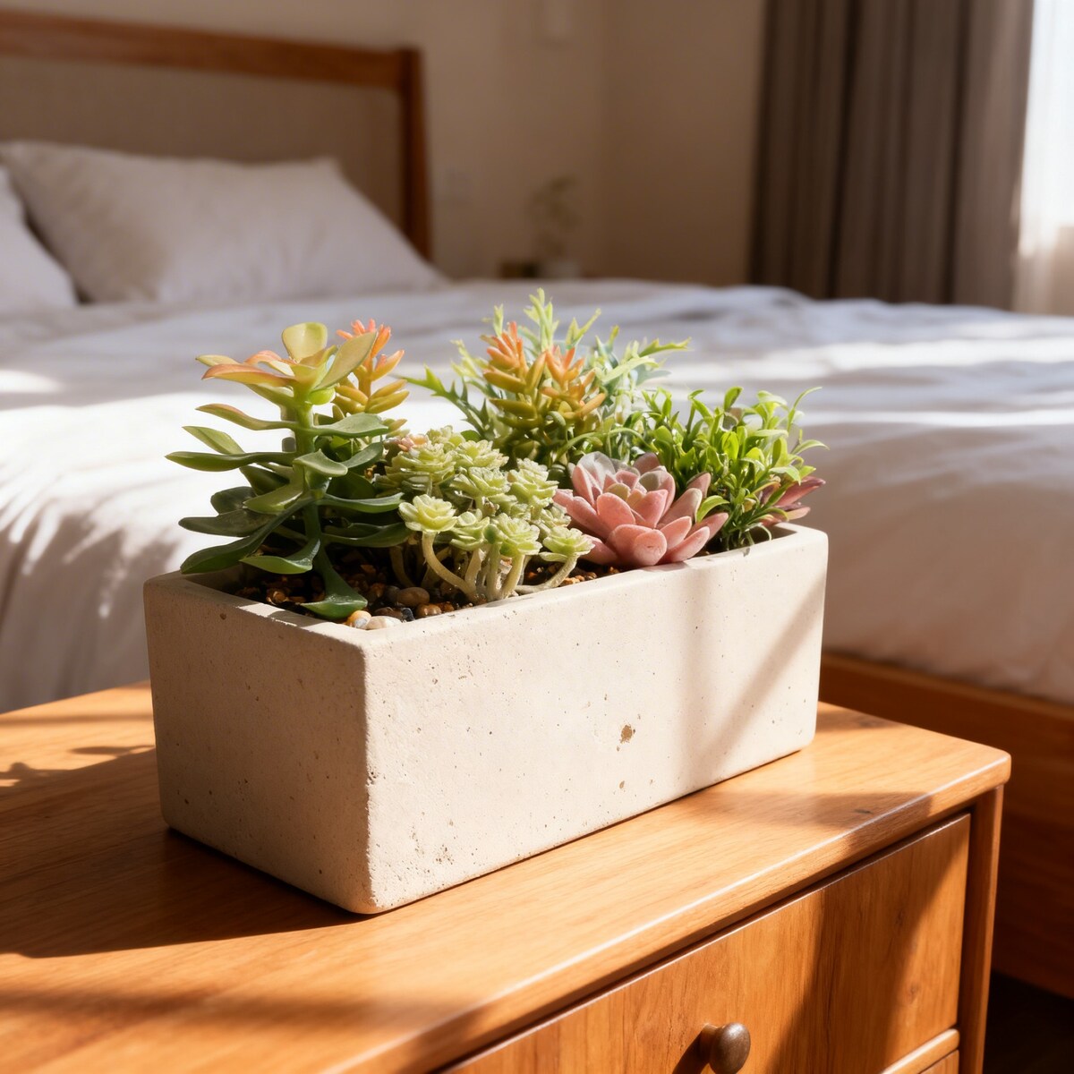 Sukulenty SZTUCZNE kwiaty w doniczce JAK ŻYWE dekoracyjne ROŚLINY 17 cm