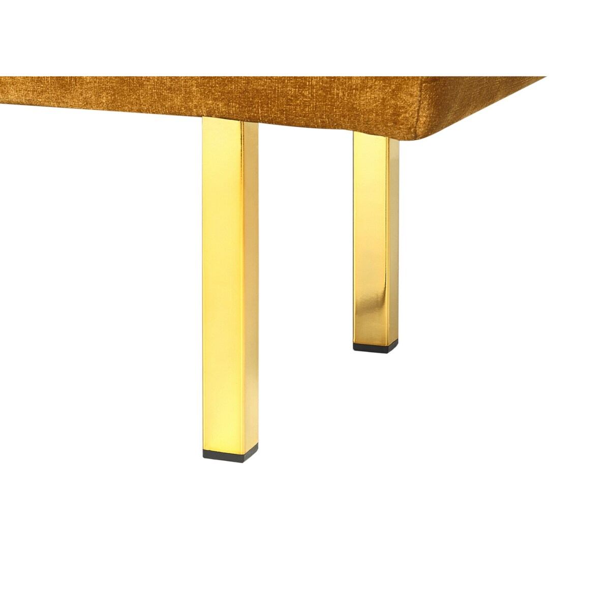 Ławka welurowa żółta ROSEVILLE