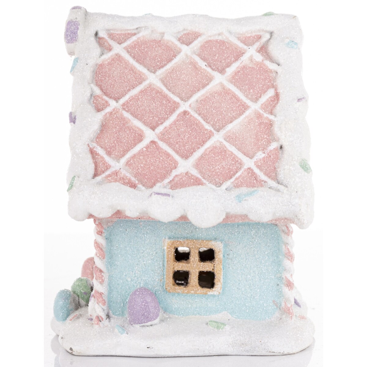 Domek ciasteczkowy LED 13x12x10,5 cm BISCOTTO niebieski mały