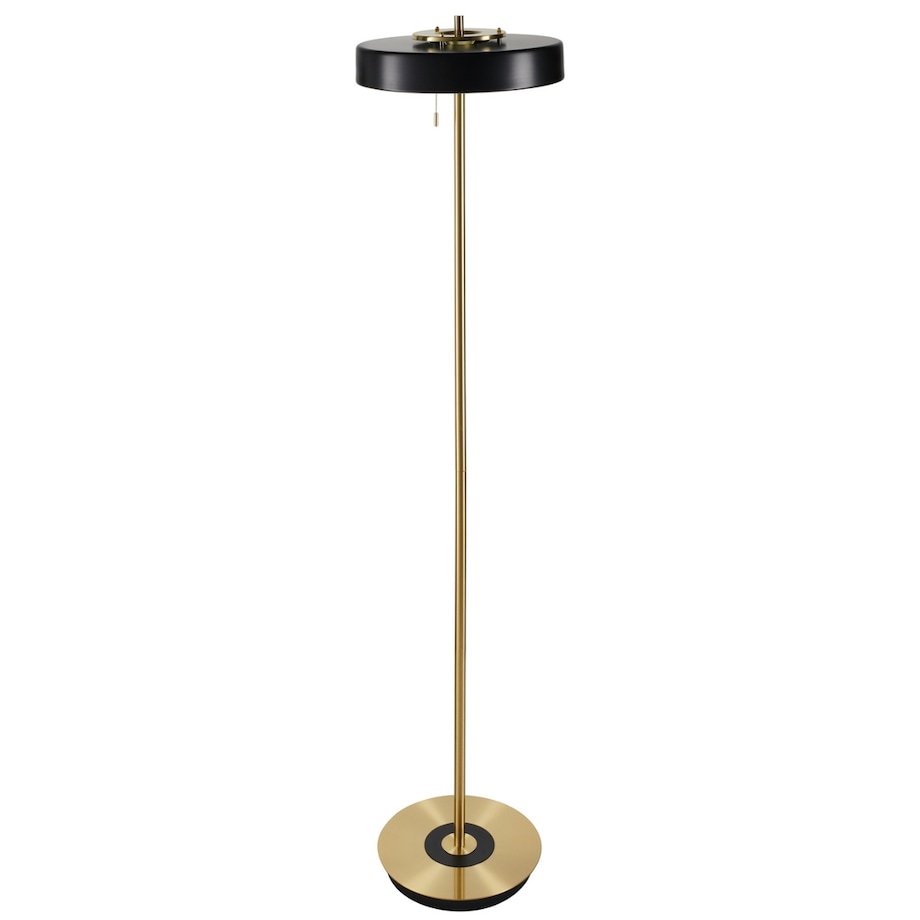 LAMPA podłogowa KKST-MF8872 BLACK okrągła OPRAWA metalowa czarna złota