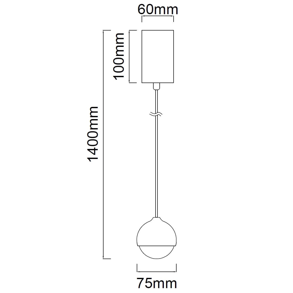 Wisząca lampa glamour Bolicina szklana kula LED 5W złota