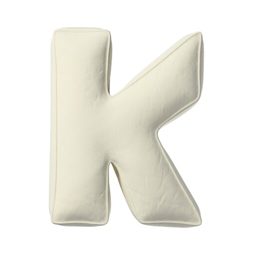 Poduszka literka K, śmietankowa biel, 35x40cm, Posh Velvet