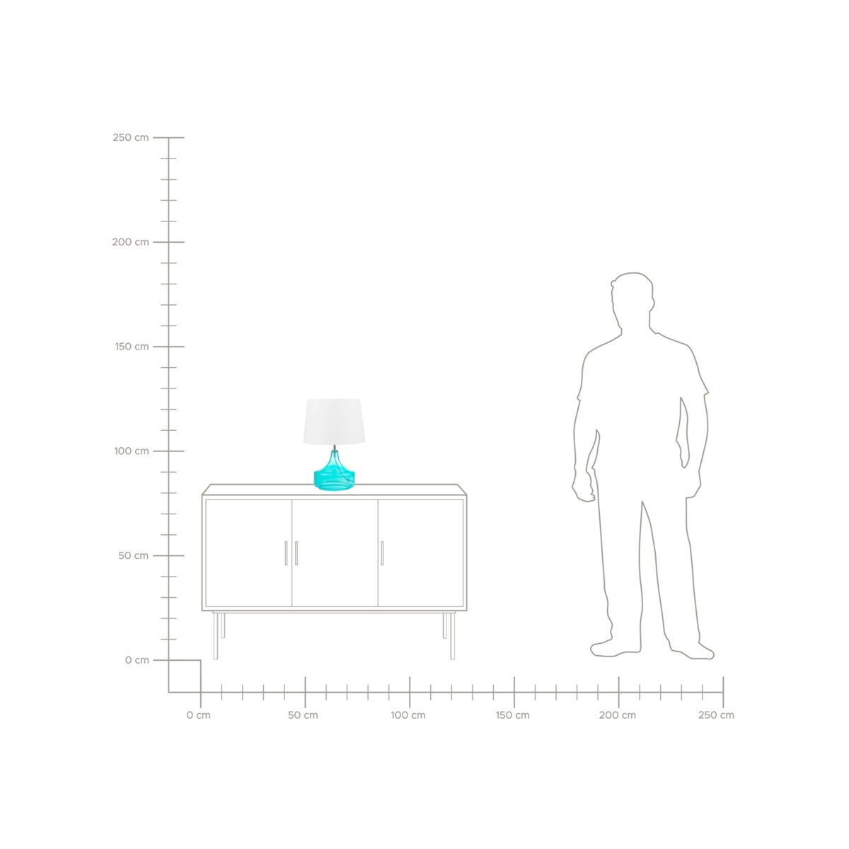 Lampa stołowa szklana niebieska ERZEN