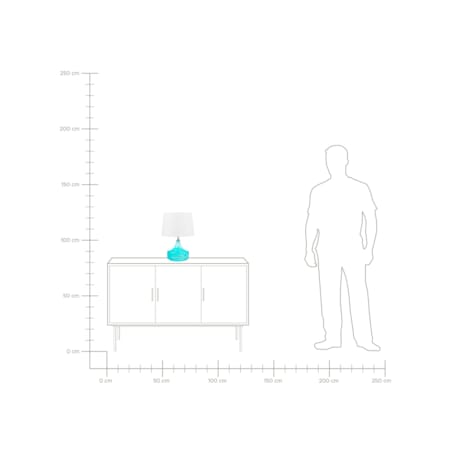 Lampa stołowa szklana niebieska ERZEN