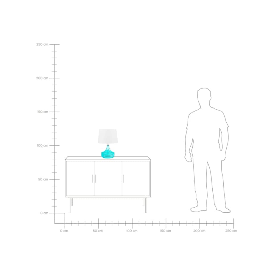 Lampa stołowa szklana niebieska ERZEN