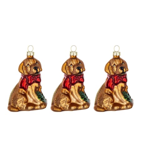 Bombka szklana 3 szt. pieski 9x6,5x5,5 cm PERROS