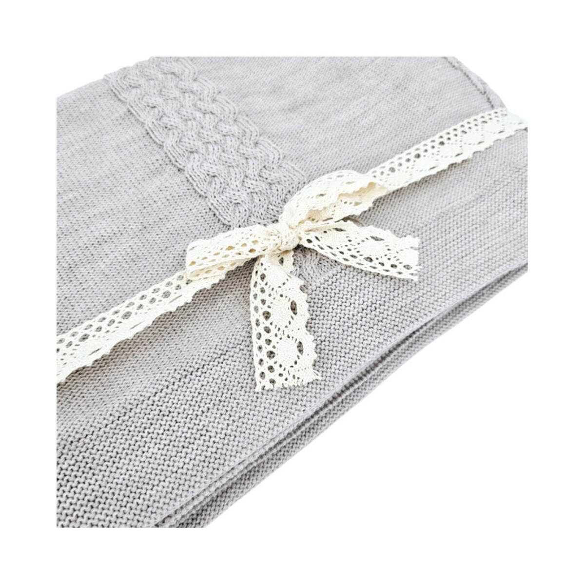 Koc dzianinowy z wełny MERINO 200x220 cm – FLORENCE200 SAND