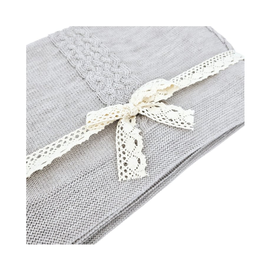 Koc dzianinowy z wełny MERINO 200x220 cm – FLORENCE200 SAND